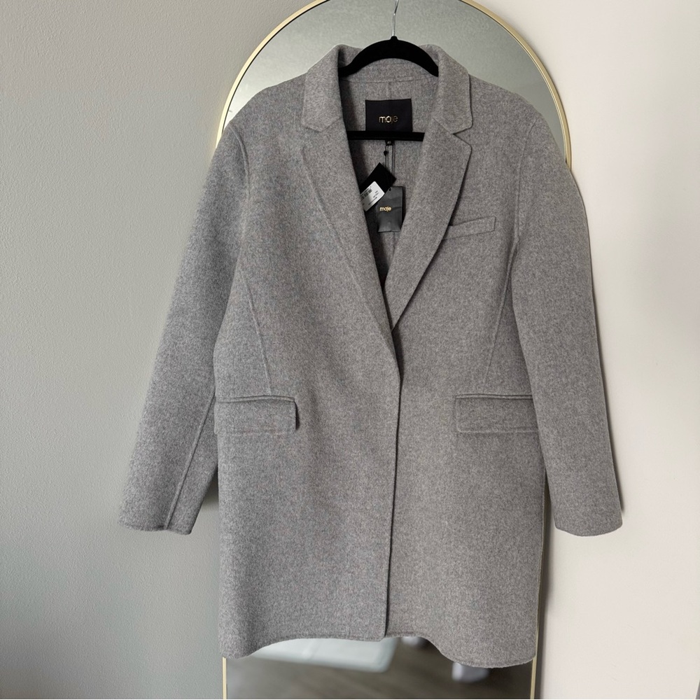 Maje Classic Gray Wool Coat
